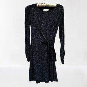 Anthropologie Saturday/Sunday Nova Tie-Waist Dress Size XS Heather Black Lined